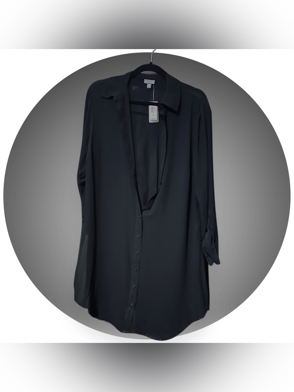 NWT TORRID Sheer Long Sleeve Tunic Shirt - Picture 6 of 8